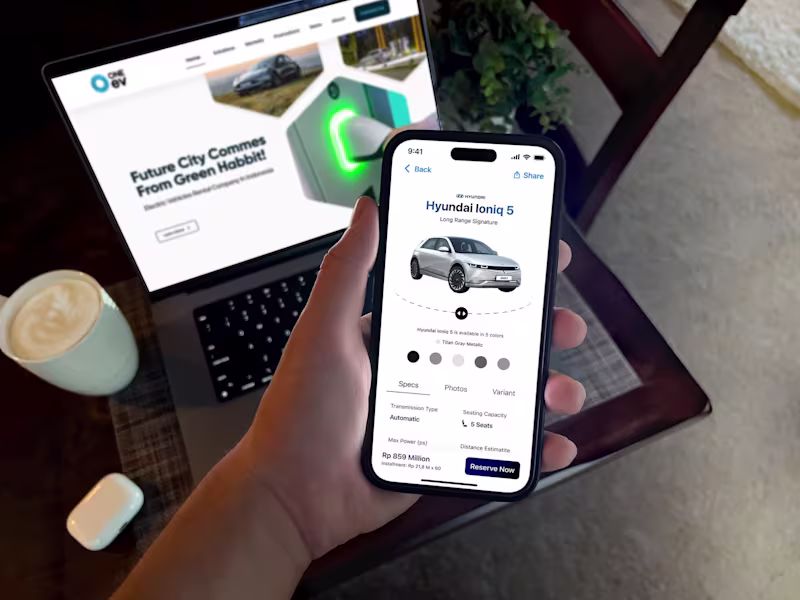 Cover image for UX/UI Design for ONE EV Mobile Apps