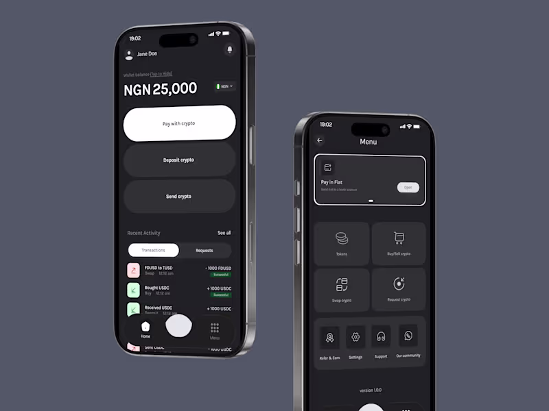 Cover image for Crypto payment mobile application - Duffle