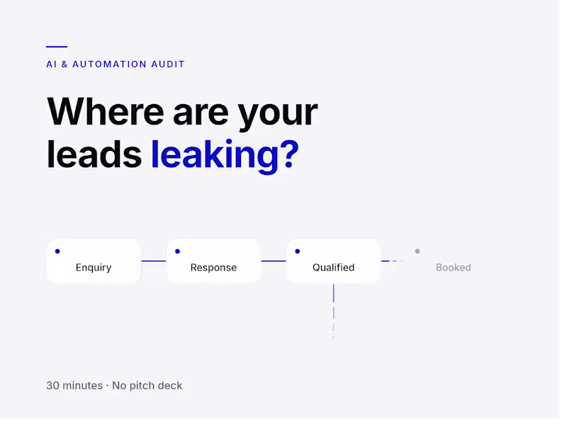 Cover image for AI & Automation Audit — Find Where Your Leads Leak (30 Min)