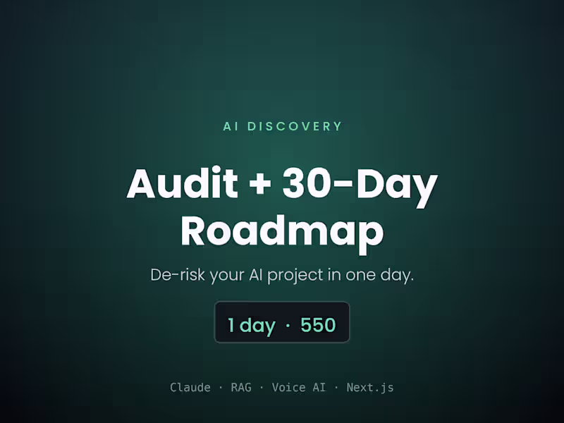 Cover image for AI Discovery — Audit + 30-Day Roadmap (1 day)