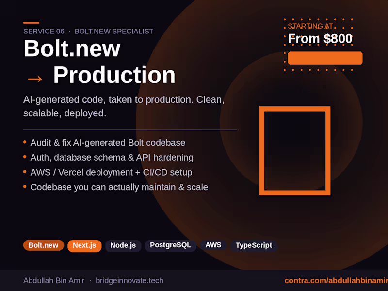Cover image for Bolt.new → Production: Codebase Cleanup & Deployment