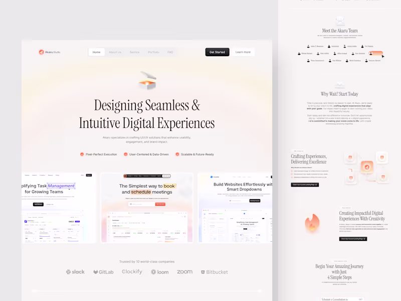 Cover image for Akaru Studio Landing Page Design