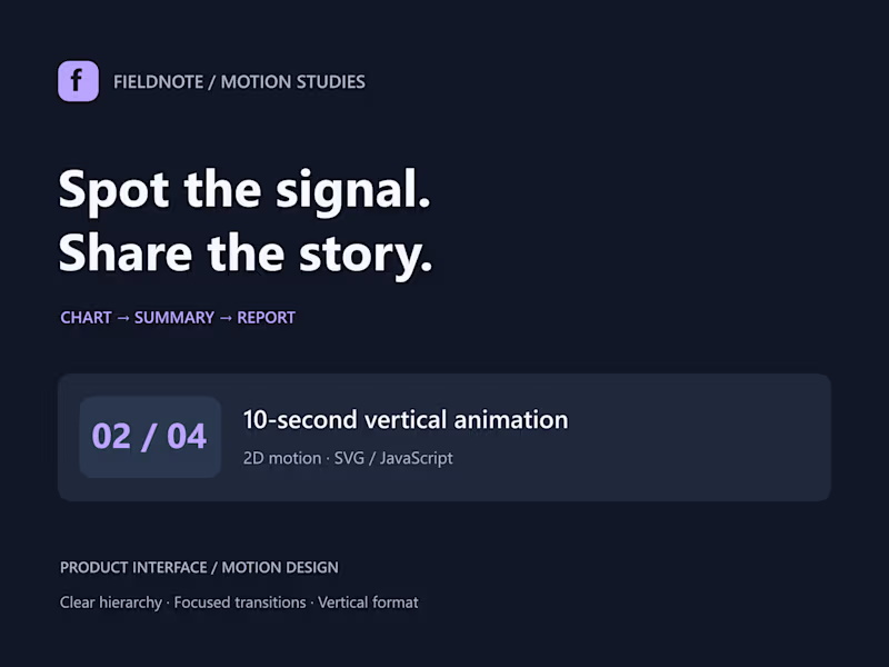 Cover image for Spot the signal — analytics motion