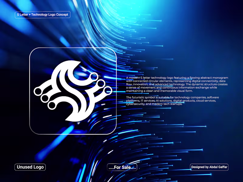 Cover image for S Letter Technology Logo Design