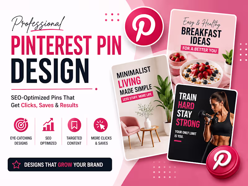 Cover image for Pinterest Pin Design & SEO-Optimized Graphics