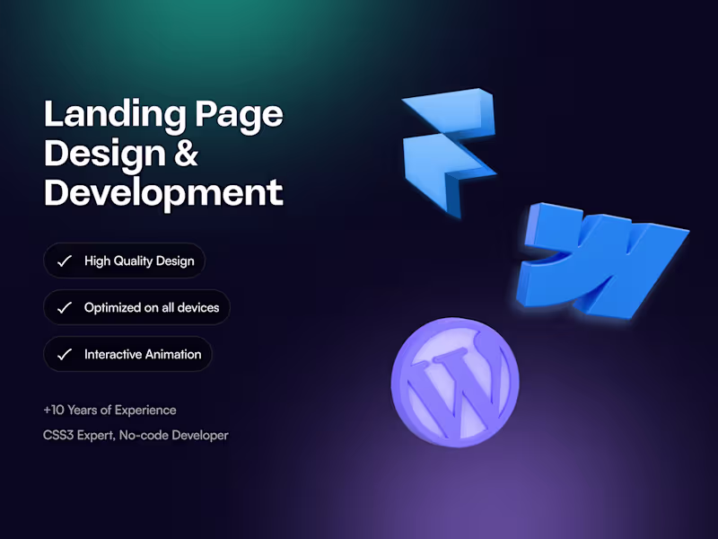 Cover image for Landing Page - Web Design & No-code Development