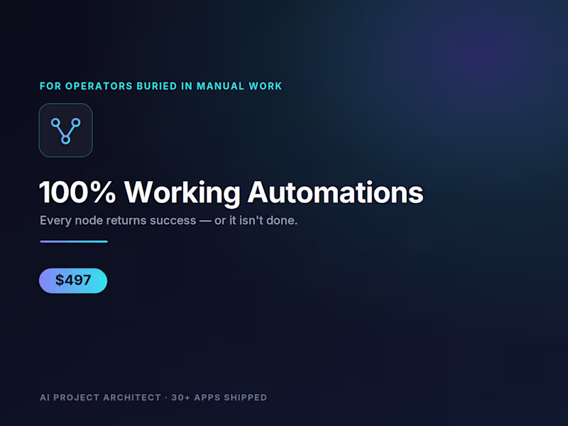 Cover image for n8n Workflow Automation - 100% Working Automated Flows