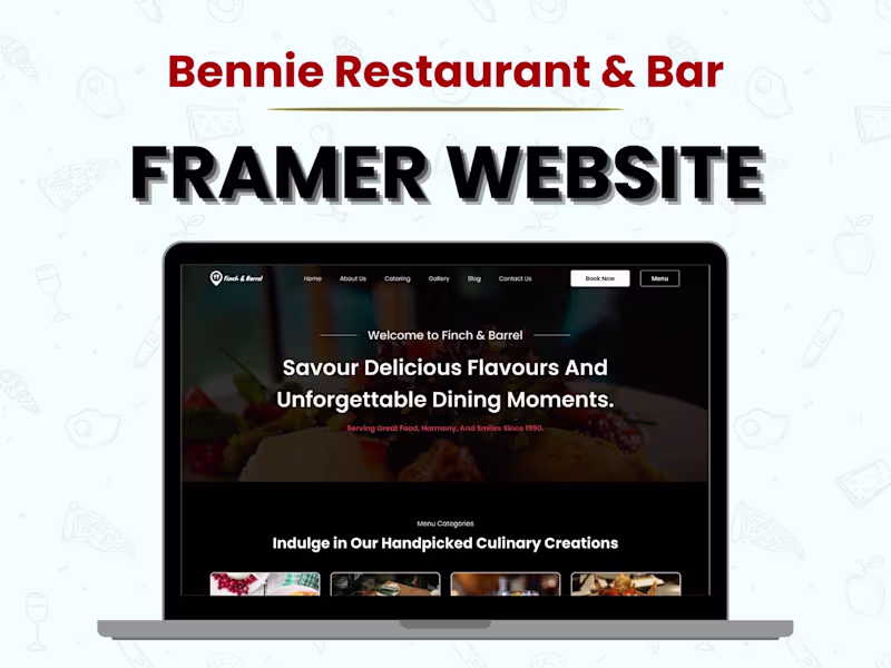 Cover image for Bennie Restaurant & Bar | Framer Website