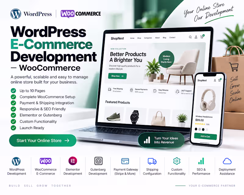 Cover image for WordPress E-Commerce Development - WooCommerce