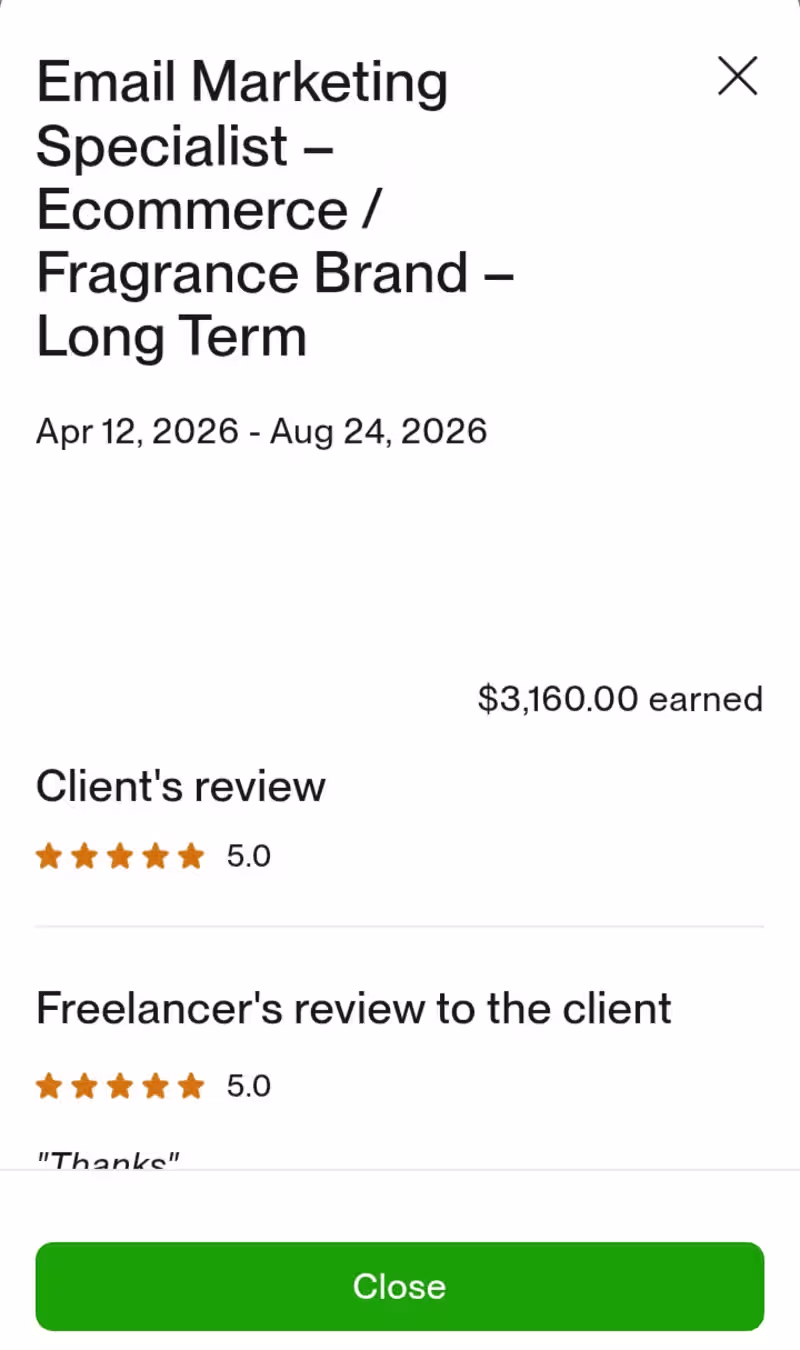 Cover image for Another 5⭐ Upwork milestone! 🚀
I