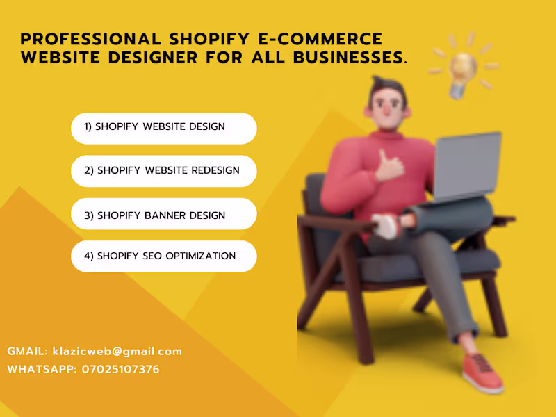 Cover image for E-commerce Shopify website design any kind of businesses.