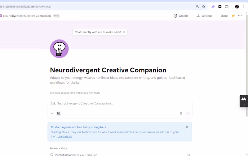 Cover image for Neurodivergent Creative Companion - A
