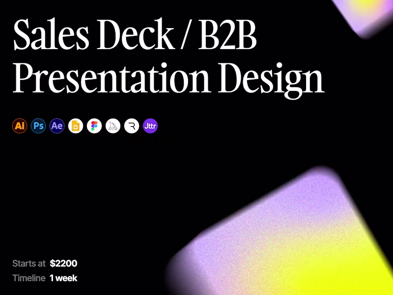 Cover image for Sales Deck / B2B Presentation Design
