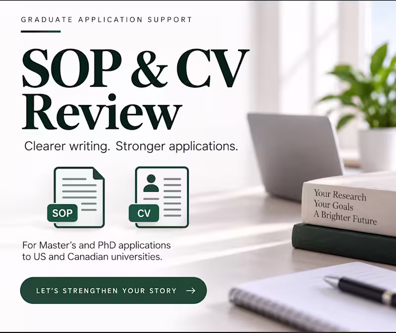 Cover image for Review and improve your SOP and CV for graduate applications