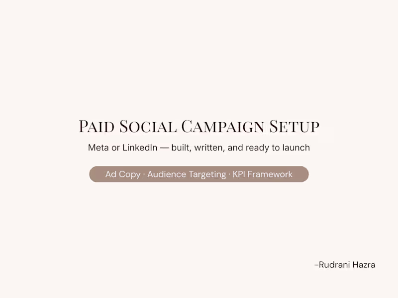 Cover image for Paid Social Campaign Setup