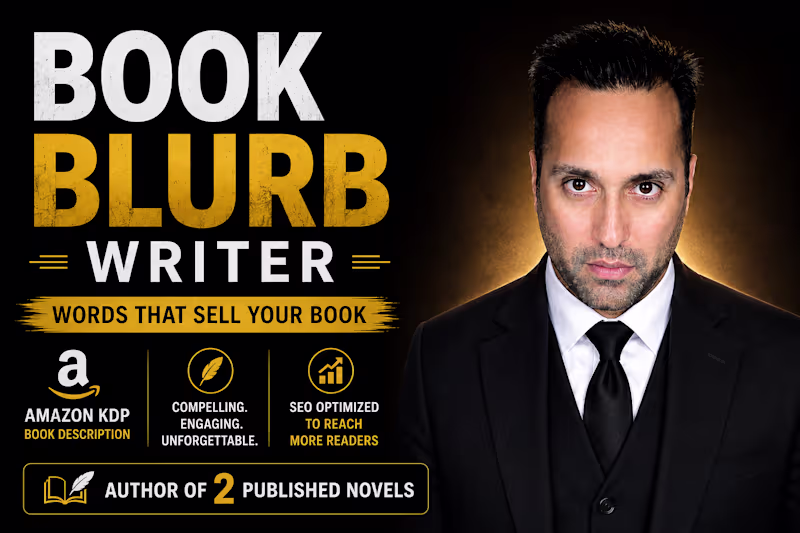 Cover image for Book Blurb & Author Bio Writer | Amazon KDP Book Marketing Copy