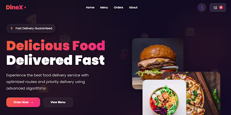 Cover image for DineX — Food Delivery Web
