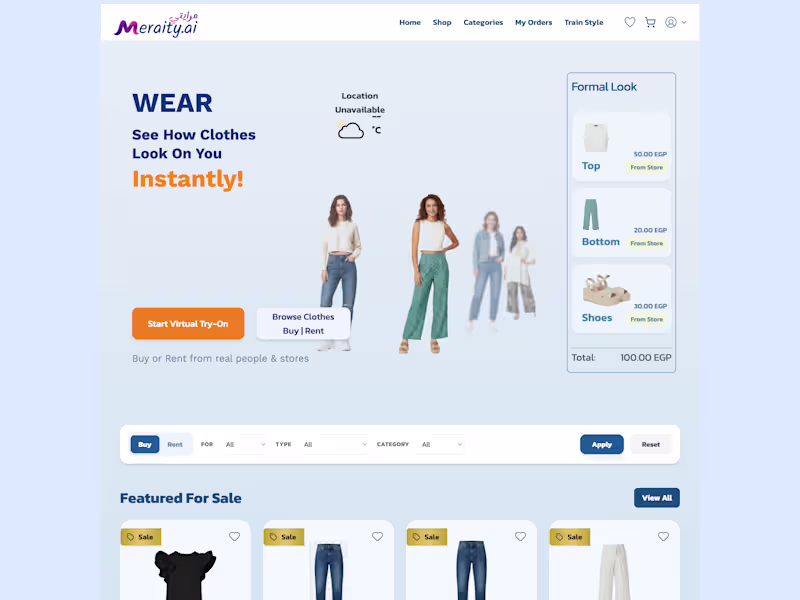 Cover image for meraity.ai - Virtual-Try-On Platform