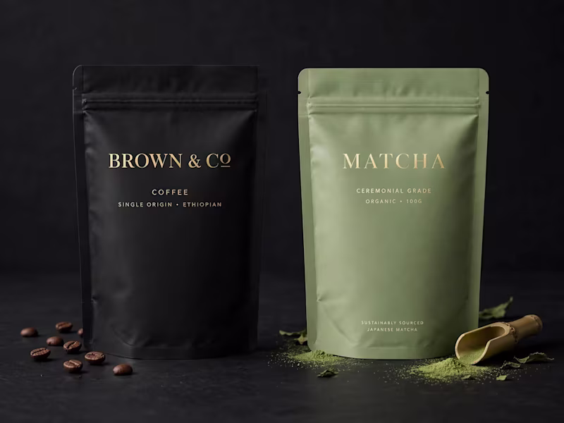 Cover image for Eco Luxury Coffee & Matcha Packaging Design