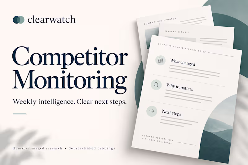 Cover image for Competitor Monitoring & Weekly Intelligence Briefings