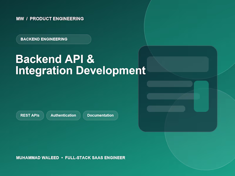 Cover image for Backend API & Integration Development