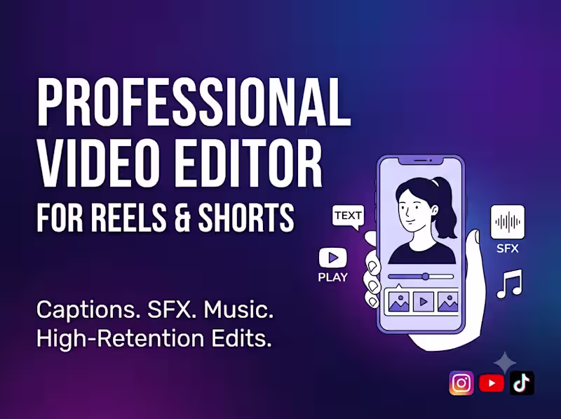 Cover image for ​Professional Short Form Video Editing For Reels & Shorts