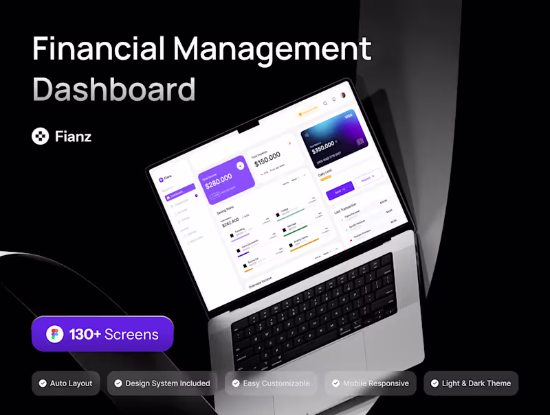 Cover image for Fianz - Financial Management Dashboard UI KIT