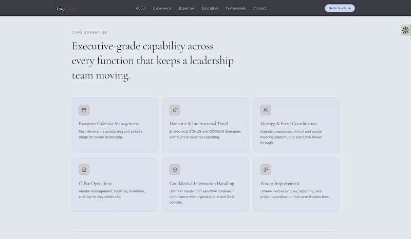 Cover image for Portfolio website for an Executive Assistant