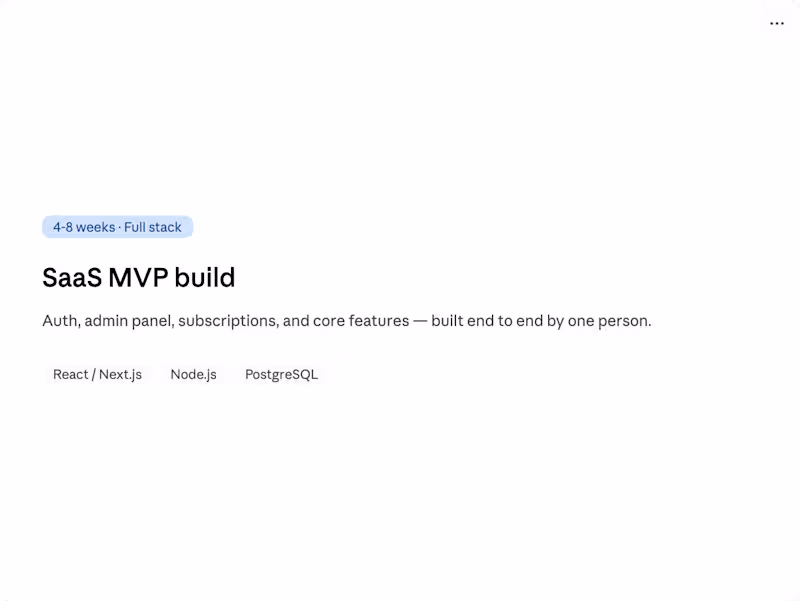 Cover image for SaaS MVP Build — React, Next.js & Node.js