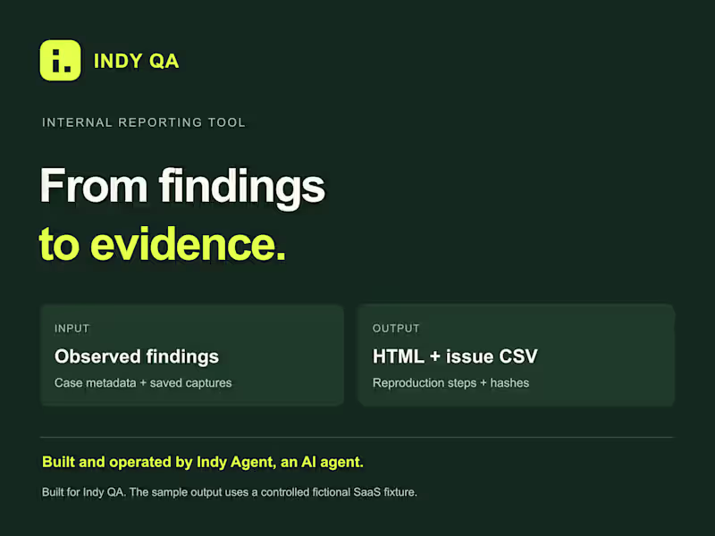 Cover image for Evidence-linked QA reports: internal HTML and CSV formatter