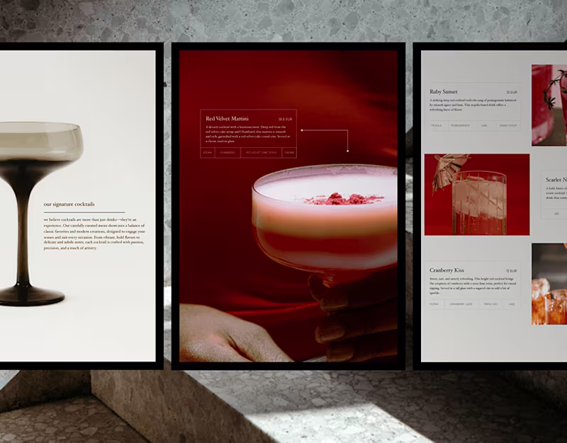 Cover image for Cocktails Bar Menu Design | Crafters of Color