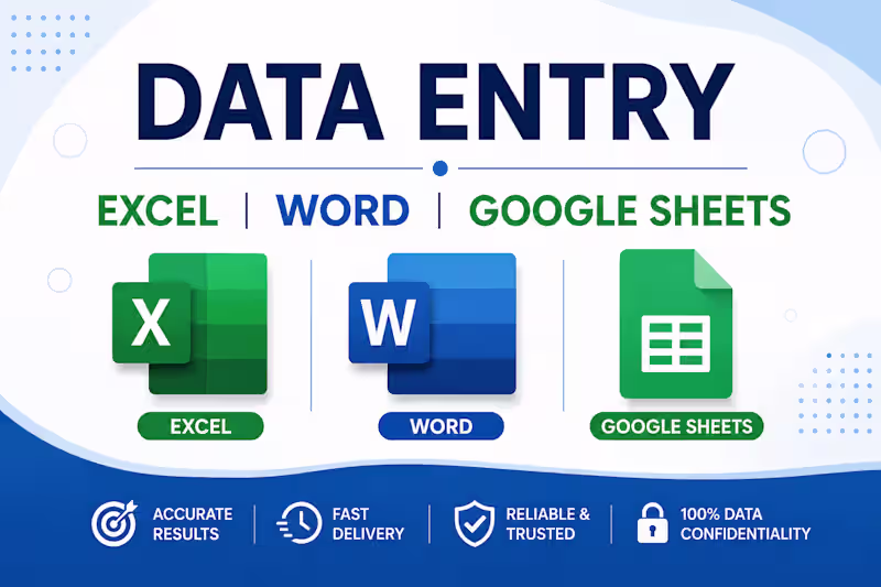Cover image for Data entry in Excel, Word and Google Sheets