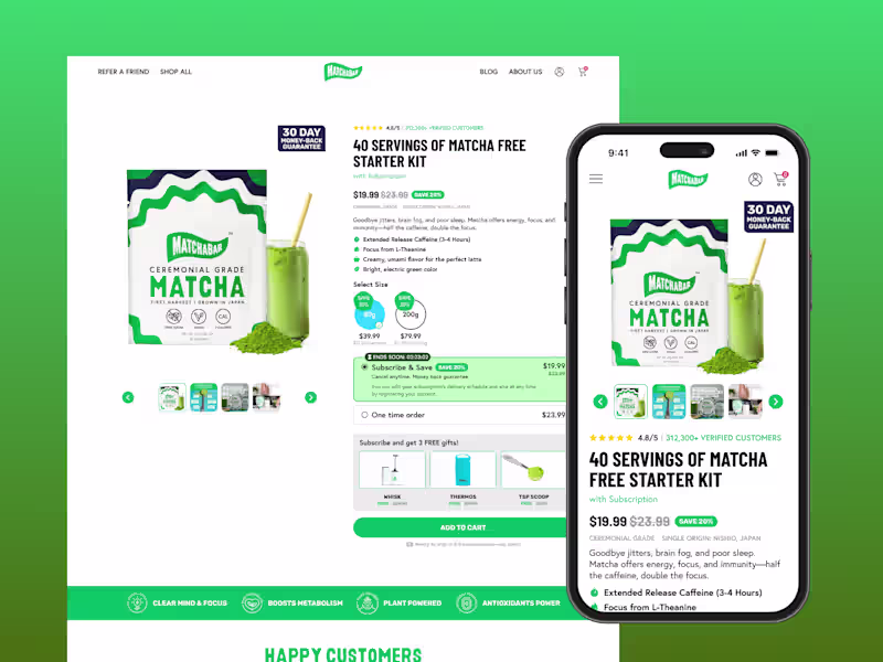Cover image for Matchabar Starter Kit Landing Page