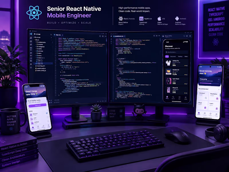 Cover image for Senior React Native Engineer for iOS & Android Apps