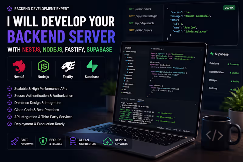 Cover image for Build a scalable backend API with NestJS, Node.js, supabase