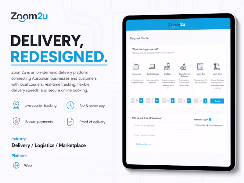 Cover image for Zoom2u — Delivery & Logistics Platform