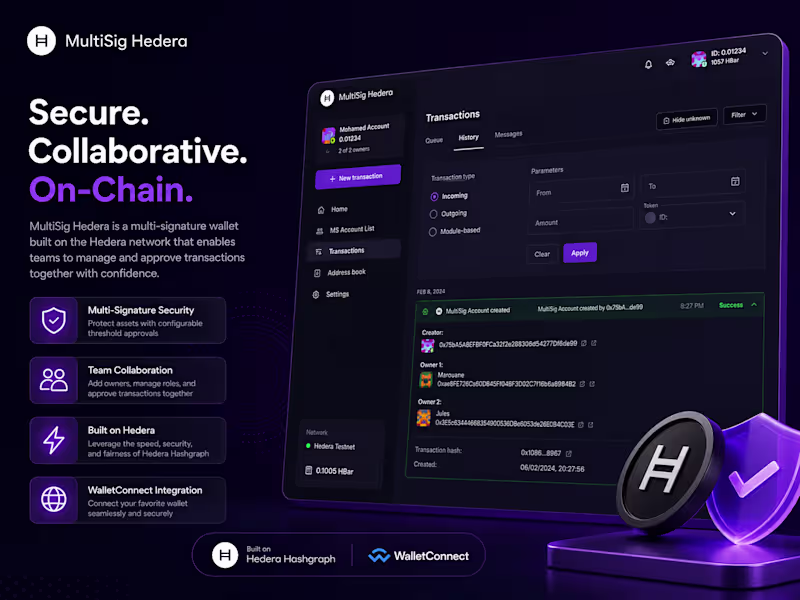 Cover image for MultiSig Hedera Wallet Platform