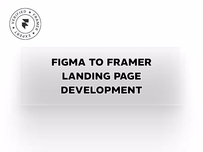 Cover image for Figma to Framer Landing Page Development