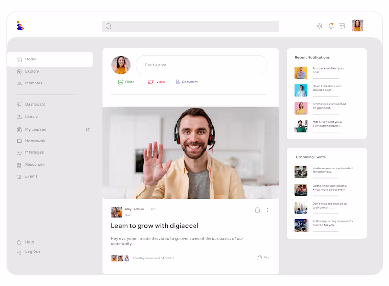 Cover image for Digiaccel Learning Community Platform for Upskilling