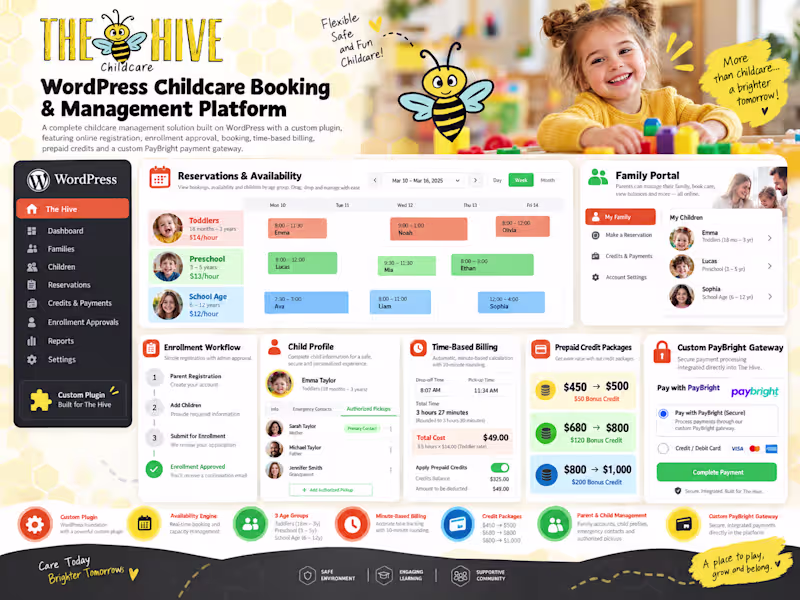 Cover image for WordPress Childcare Booking & Management Platform