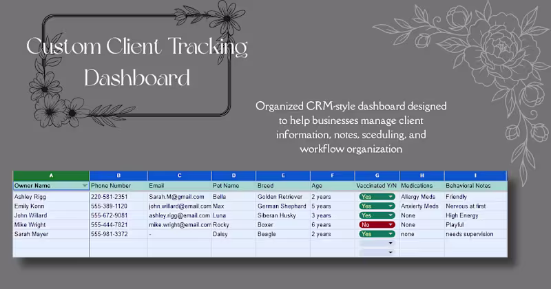 Cover image for Description:
Designed a custom CRM-style client
