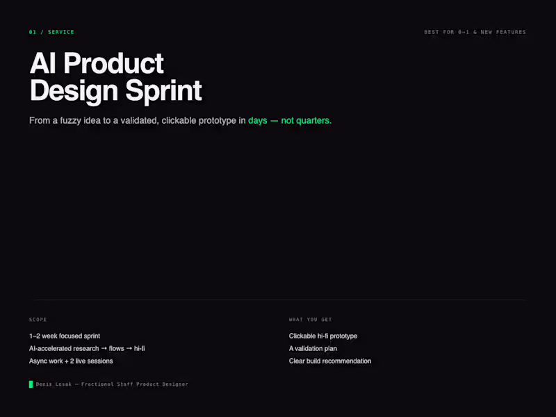 Cover image for AI Product Design Sprint
