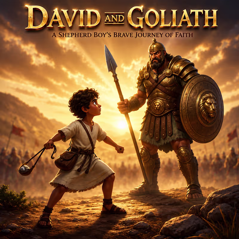 Cover image for David and Goliath – Children's Bible Story Illustration