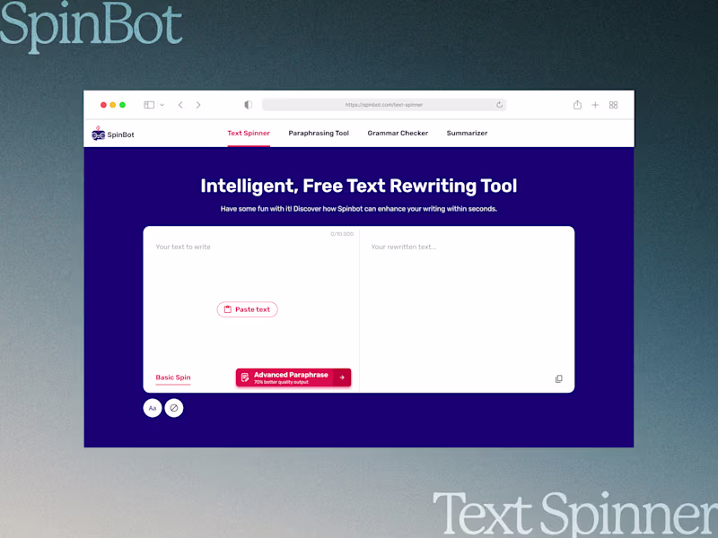 Cover image for SpinBot SaaS Web & Product Redesign