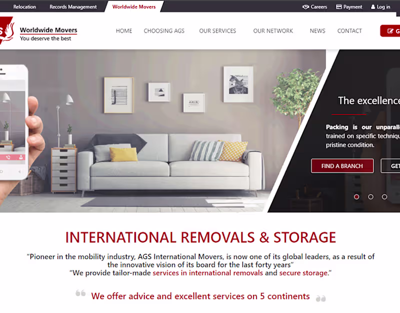 Cover image for AGS Movers Logistic & Shipping Website Design in Dubai 