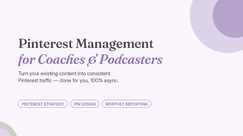 Cover image for Pinterest Management for Coaches & Podcasters
