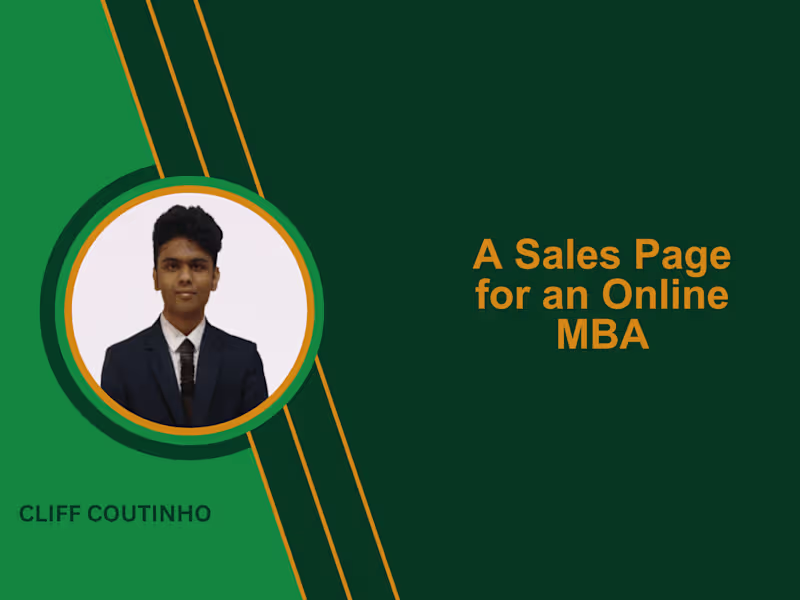 Cover image for Sales Page for an Online MBA