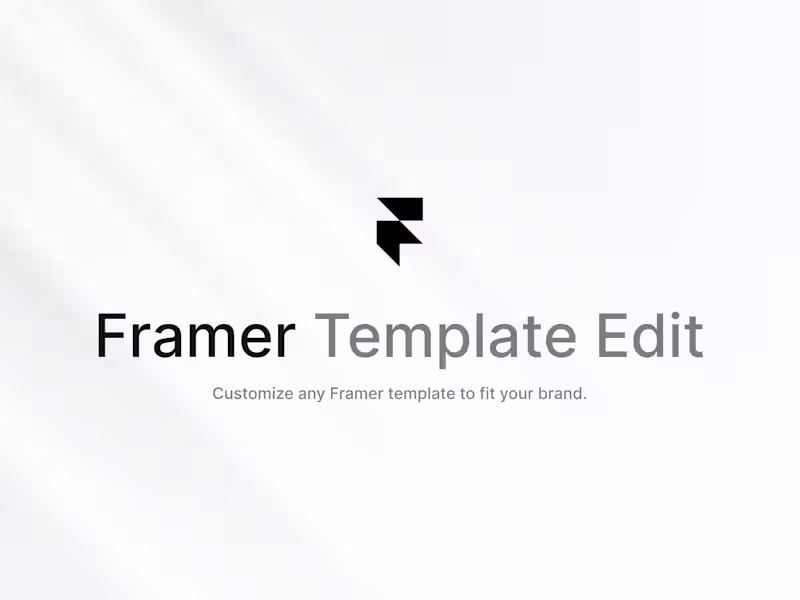 Cover image for Framer Template Edit