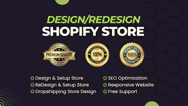 Cover image for I will build a shopify website, design or redesign Website