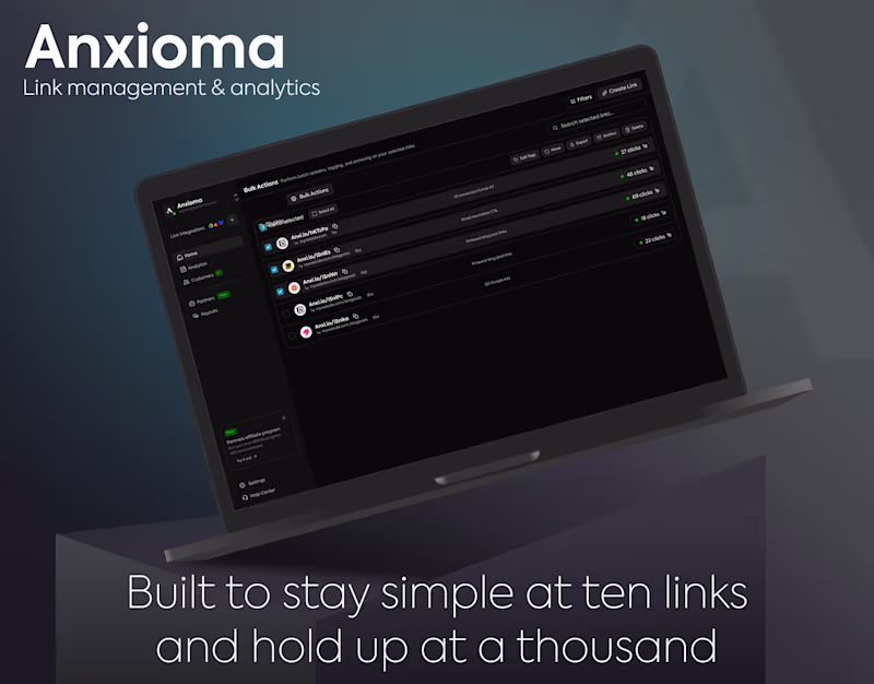 Cover image for Anxioma - Link Management & Analytics Platform